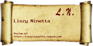 Liszy Ninetta névjegykártya